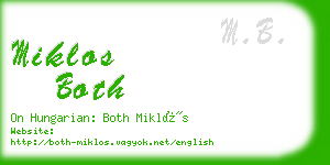 miklos both business card